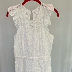 Leith White Eyelet Jumpsuit
